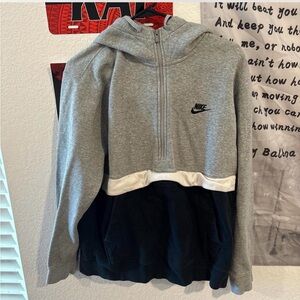 Nike Gray and Black Colorblock Hoodie